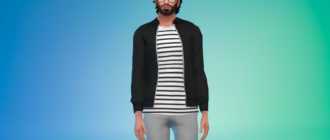 Мужская куртка-бомбер для Симс 4 – фото 1