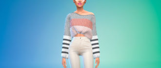 Объемный женский свитер для Симс 4 – фото 1