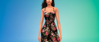 Платье с цветочным узором для Симс 4 – фото 1