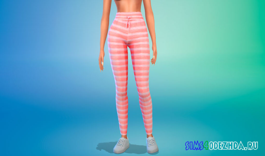 Полосатые женские штаны для Симс 4 – фото 2