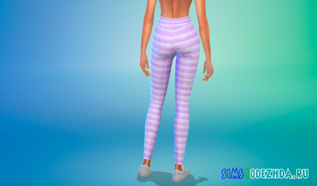 Полосатые женские штаны для Симс 4 – фото 3