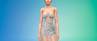 Прозрачное хрустальное платье для Симс 4 – фото 1