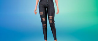 Рваные джинсы с ремнем для Симс 4 – фото 1