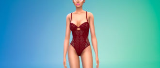 Сексуальное кружевное боди для женщин для Симс 4 – фото 1