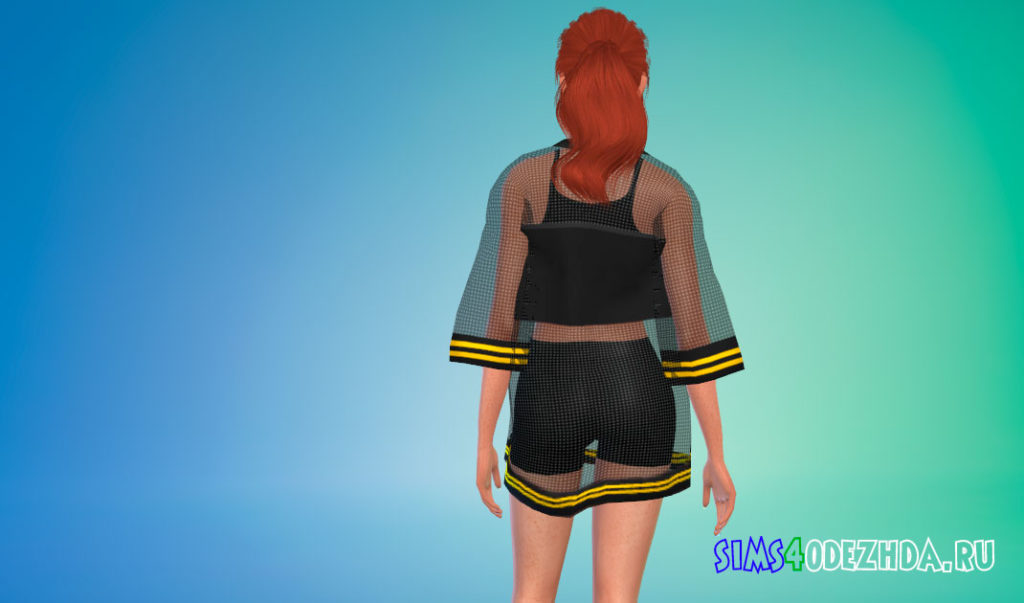 Сетчатая оверсайз футболка для Симс 4 – фото 3