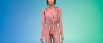 Шикарный комбинезон с поясом для Симс 4 – фото 1