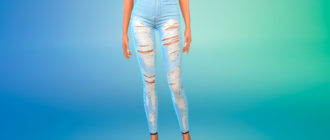 Сильно потертые джинсы для Симс 4 – фото 1