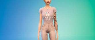 Симпатичная летняя футболка для Симс 4 – фото 1