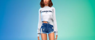 Стильный свитшот для женщин для Симс 4 – фото 1