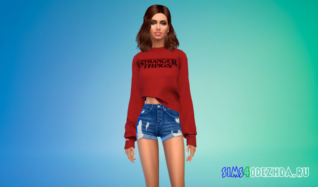 Стильный свитшот для женщин для Симс 4 – фото 2
