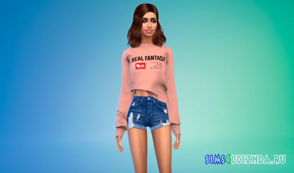 Стильный свитшот для женщин для Симс 4 – фото 3