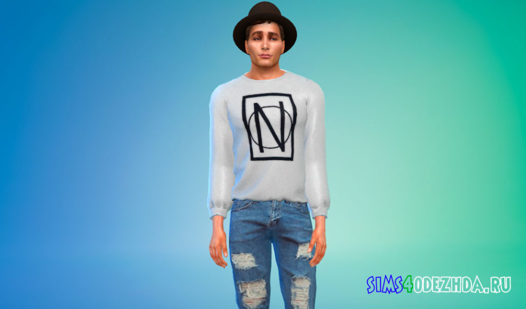Свитшот для мужчин для Симс 4 – фото 2