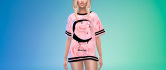 Свободная футболка с принтом для Симс 4 – фото 1