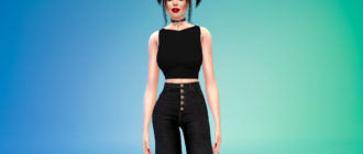 Топ с перекрещенными бретелями на спине для Симс 4 – фото 1