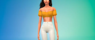 Топ с узлом на спине для Симс 4 – фото 1