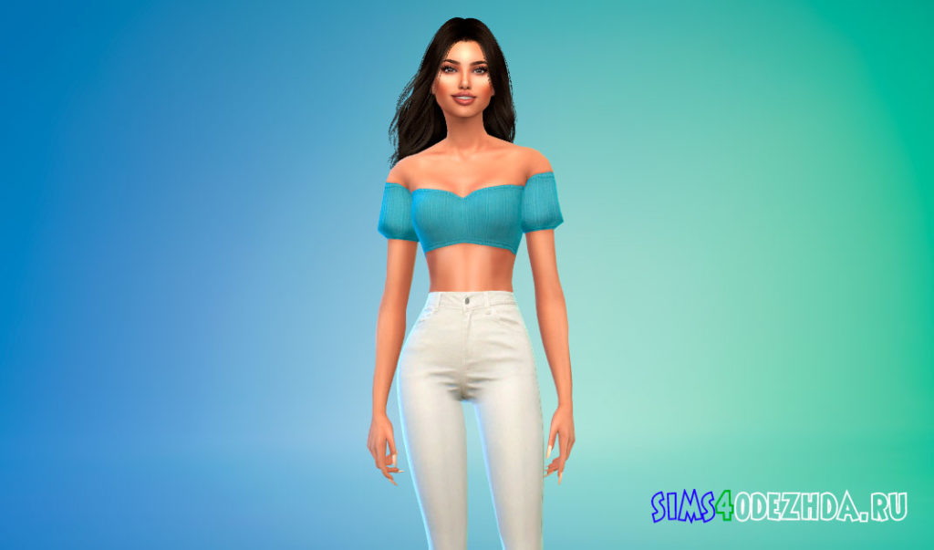 Топ с узлом на спине для Симс 4 – фото 2
