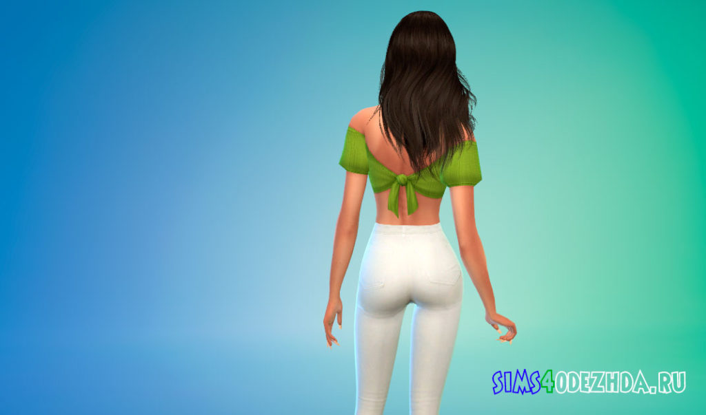Топ с узлом на спине для Симс 4 – фото 3