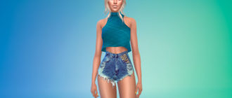 Топ с высоким горлом для Симс 4 – фото 1