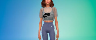 Укороченная сетчатая футболка Nike для Симс 4 – фото 1