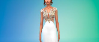 Украшенное бисером платье для Симс 4 – фото 1