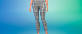 Закатанные брюки в клетку для Симс 4 – фото 1