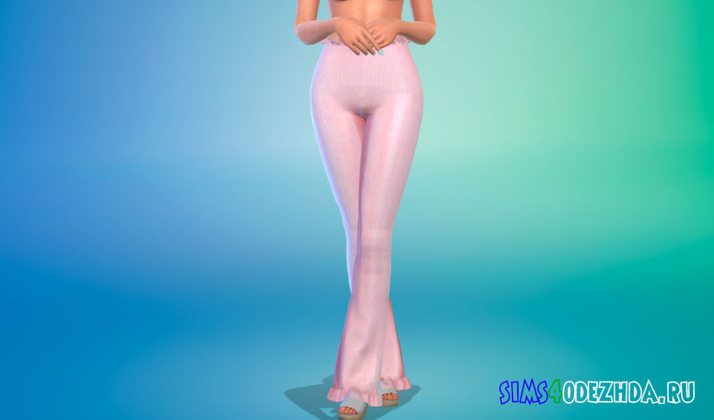 Женские брюки с баской для Симс 4 – фото 2