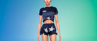 Женский пижамный комплект для Симс 4 – фото 1