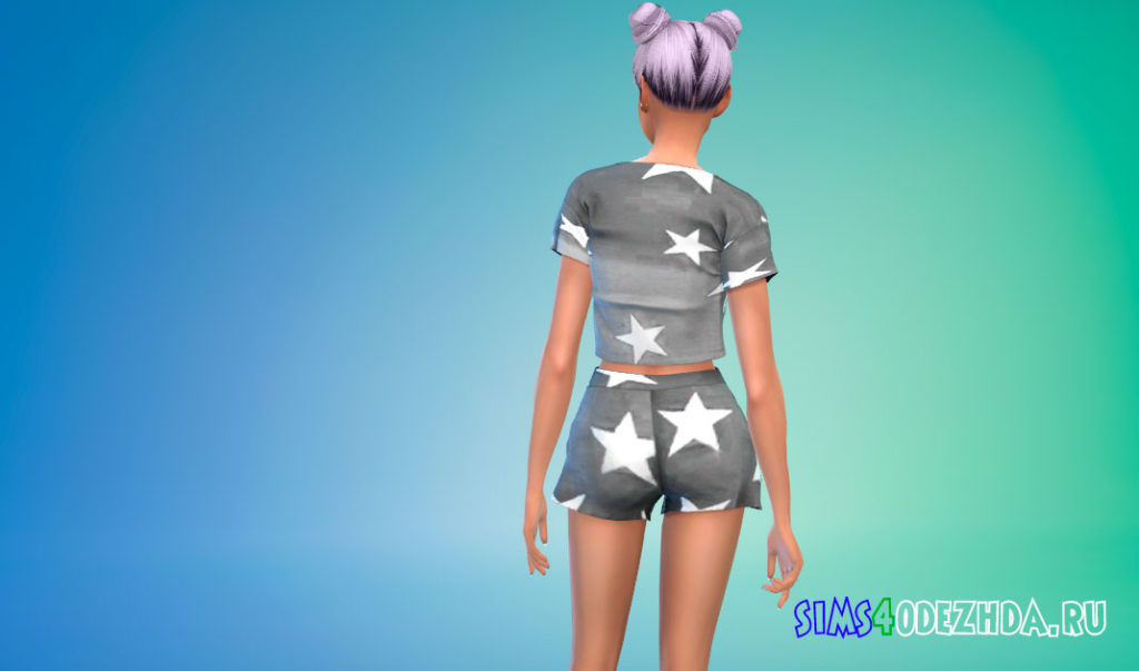 Женский пижамный комплект для Симс 4 – фото 3