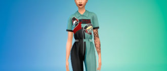 Женский стильный комбинезон для Симс 4 – фото 1