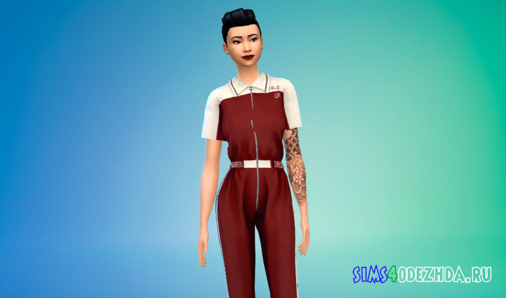 Женский стильный комбинезон для Симс 4 – фото 3
