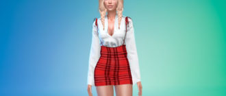 Женское платье-сарафан для Симс 4 – фото 1