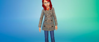 Зимнее пальто для девочек для Симс 4 – фото 1