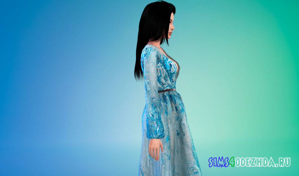 Декорированное платье для Симс 4 – фото 2