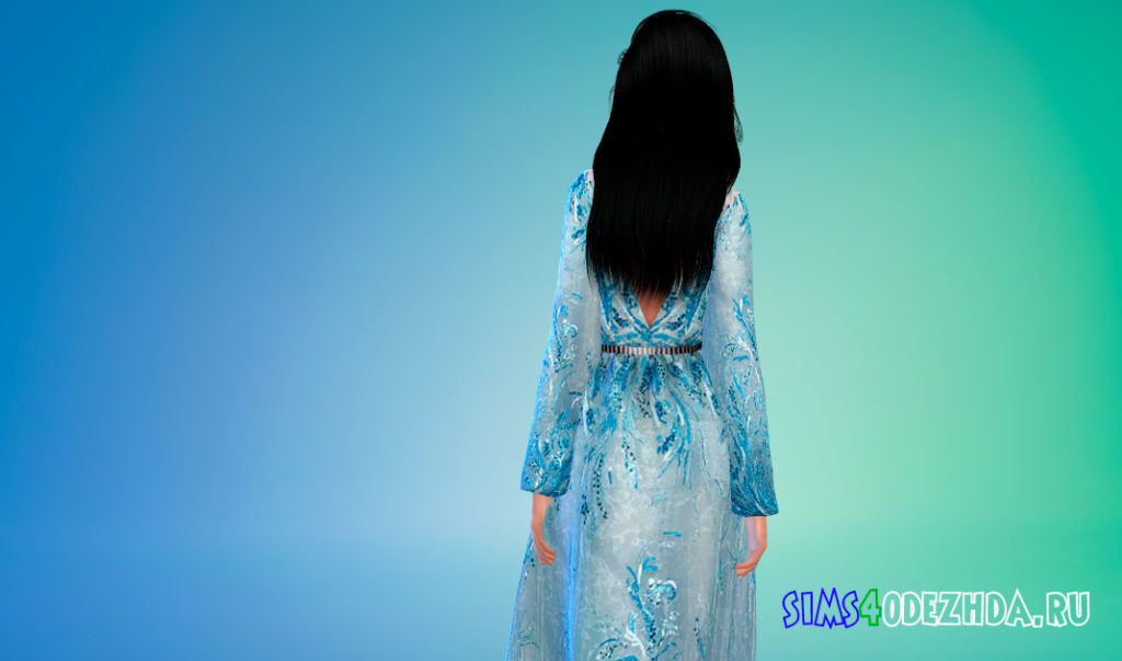 Декорированное платье для Симс 4 – фото 3
