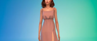 Длинное платье с вырезом для Симс 4 – фото 1