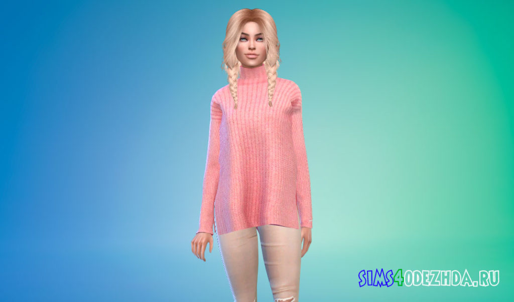 Длинный джемпер для Симс 4 – фото 2