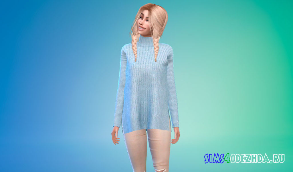 Длинный джемпер для Симс 4 – фото 3