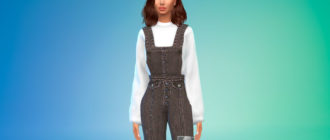 Джинсовые комбинезоны для девушек для Симс 4 – фото 1