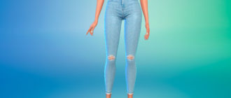 Джинсы из мягкого денима с высокой талией для Симс 4 – фото 1