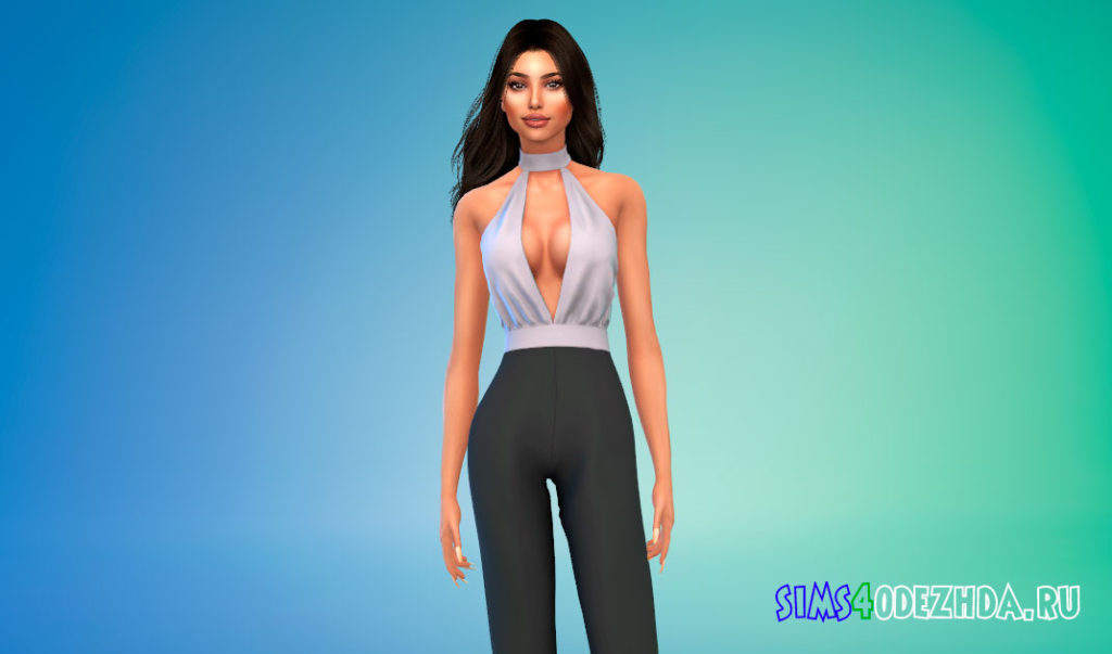 Комбинезон с глубоким декольте для Симс 4 – фото 3