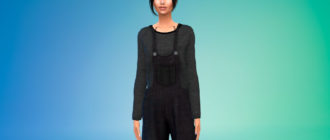 Комбинезон с широкими штанинами для Симс 4 – фото 1