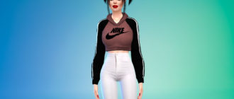 Короткая толстова Найк для Симс 4 – фото 1