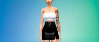 Короткий топ на тонких бретелях для Симс 4 – фото 1