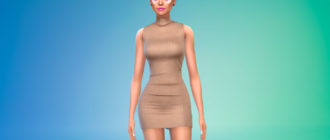 Короткое платье с горлом для Симс 4 – фото 1