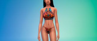 Купальник с абстрактным принтом для Симс 4 – фото 1