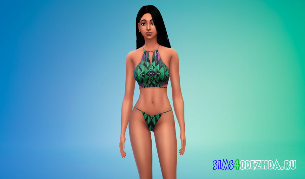 Купальник с абстрактным принтом для Симс 4 – фото 3