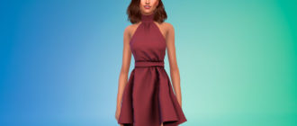 Мини-платье с горлом для Симс 4 – фото 1