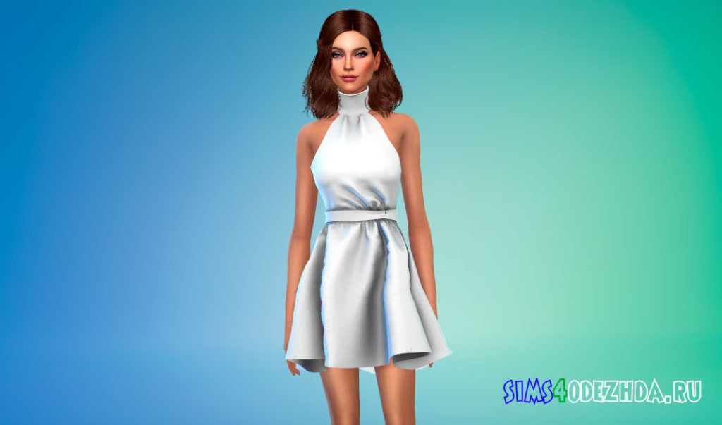 Мини-платье с горлом для Симс 4 – фото 3