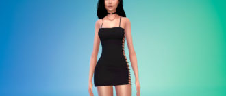 Мини-платье с вырезом по бокам для Симс 4 – фото 1