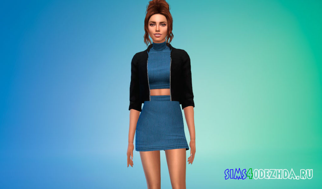 Платье с курткой для Симс 4 – фото 3